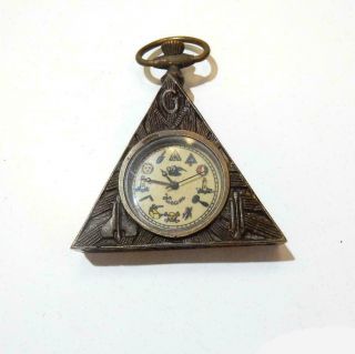 Brass Masonic Freemasons Pocket Watch Hiram