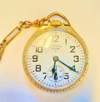 Elgin National Watch Company Gold Filled B.  W.  Raymond Pocket Watch,  Circa.  1951.