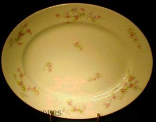 Bernardaud Limoges China Ber114 Pink/purple Floral Oval Serving Platter @11 - 1/4 "