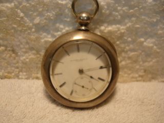 Rockford 1877 Pocket Watch Model 2 18 Size S.  N 3077 Coin Silver Parts Only