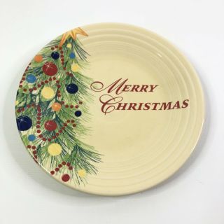 Fiestaware Merry Christmas Tree Decal Luncheon Plate Ivory