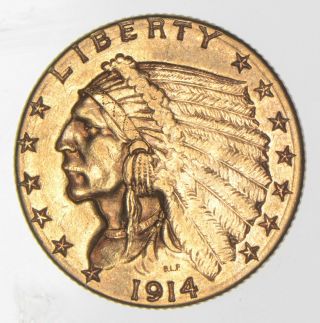 1914 - D $2.  50 Quarter Eagle Indian Head - U.  S.  Gold Coin 770