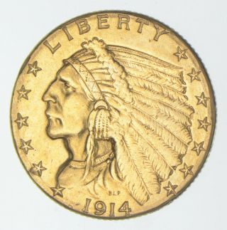 1914 - D $2.  50 Quarter Eagle Indian Head - U.  S.  Gold Coin 793