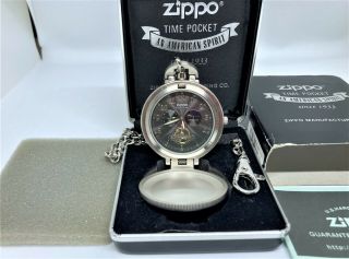 Mega Rare Zippo Limited Edition Mechanical Automatic Chain Pocket Watch W Case