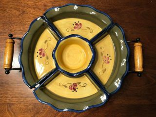 Home And Garden Party Welcome Home Appetizer Cheese Chip Dip Tray Set With Stand