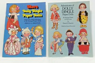 Set Of 2 Vintage Dolly Dingle Paper Doll Books Grace Drayton Adventures And More