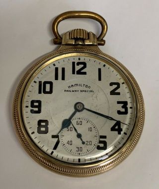 1948 Hamilton 21 Jewel Grade 992b 16s Railway Special Pocket Watch Running