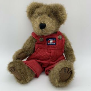 Boyds Bear Teddy Bear Plush Red Overalls