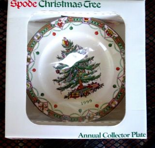 Spode Christmas Tree 1999 Annual Collector 7 5/8 " Toys & Ornaments Edged Plate