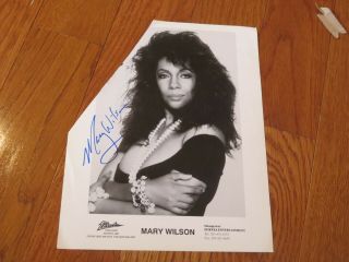 Mary Wilson Autograph Hand Signed Photo 8x10 Supremes Damage Cut Photo