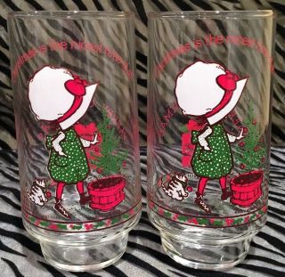 2 American Greetings Holly Hobbie Christmas Coca - Cola Limited Edition Tumblers