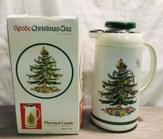 Spode Christmas Tree 1 Liter Thermal Carafe For Hot & Cold Beverages Euc