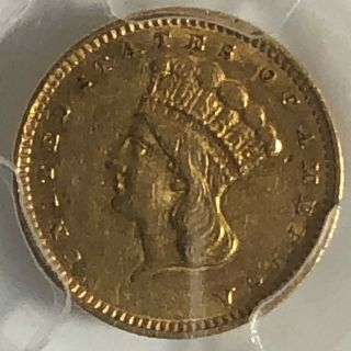 1856 Slanted 5 Gold Dollar G$1 Pcgs Xf45