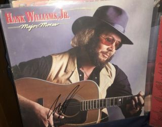 Hank Williams Jr.  Signed Album Cover Country Music Hall Of Famer