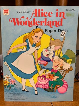 Vintage 1976 Whitman - Walt Disney Alice In Wonderland Paper Dolls Uncut