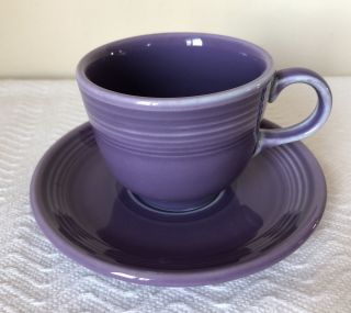 Fiesta Lilac Purple Tea Cup And Saucer Set Fiestaware Euc