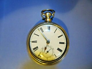 Silver Pair Cased English Fusee Pocket Watch