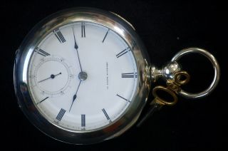 1872 Waltham 18s 11j Gr.  Wm.  Ellery Model 1857 Kw/ks Adjusted Pocket Watch