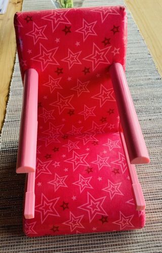 American Girl Doll Pink Bistro Clip On Table Seat High Chair Stars Booster