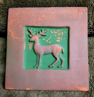 Moravian Tile Mercer Pottery Art & Crafts Style Deer Dated 1998