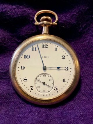 1908 Elgin Grade 315,  12s 15j,  Open Face Pocket Watch,  Fully Serviced,  Stunning