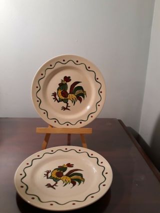 Two California Provincial By Metlox Poppytrail Vernon 7 - 1/2” Rooster Salad.