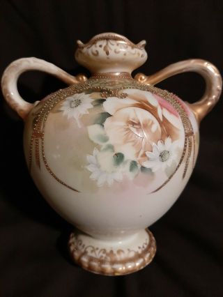 Antique Hand Painted Nippon Noritake Morimura Bros.  Vase