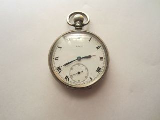 Envoy Pocket Watch 15 Jewel About A 16 Size Sterling Silver.  925 Usa Sells Only