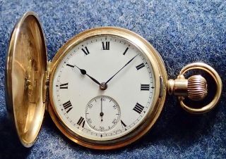 Tavannes Watch Co Gold Filled Gents Full Hunter Circa 1905 Serviced Well