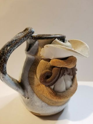 Robert Eakin Mug Funny Face Signed Pottery Vintage Stoneware