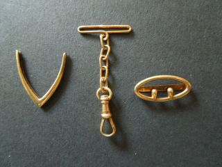 J2045 Art Deco 14 Kt Gold Pocket Wach Chain/chatelaine Parts See Descri