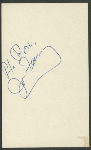 Joe Feeney Signed 3x5 Index Card (" Lawrence Welk Show " - Autograph)