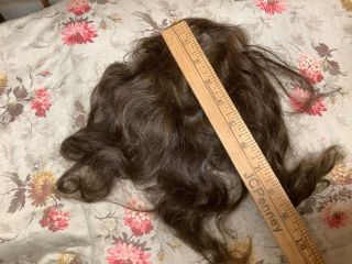 Antique Vintage German Doll Wig Brown Human Hair