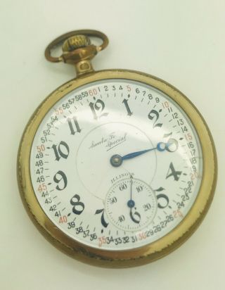 1921 Illinois Santa Fe Special 21 Jewel Gold Filled Railroad Pocket Watch