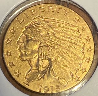 1915 $2 1/2 Dollar Gold Indian Bu Perfect