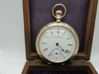 1892 Waltham Pocket Watch Gold Filled Case V.  G.  C,  Boxed And Serviced.