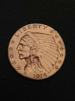 1914 D Indian Head $2.  5 Dollar Gold Coin