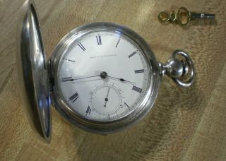 Large 1873 18s Waltham Ps Bartlett Keywind Mdl57 Pocket Watch Solid Silver
