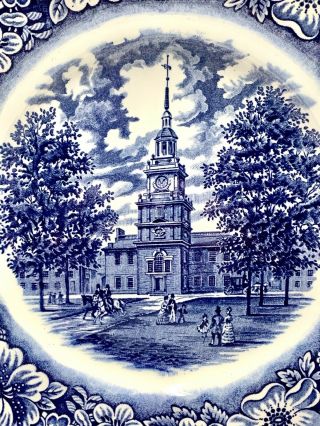 4 Liberty Blue Historic Colonial Scenes Independence Hall 10 