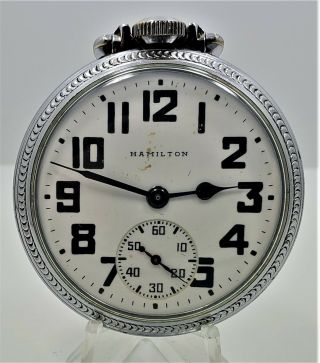 Running 1946 Hamilton 992b Model 5 16s 21j Base Metal Pocket Watch W34