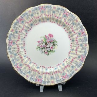 Queen Anne Royal Bridal Gown Bone China Flowers Salad Plate 8” England Vintage