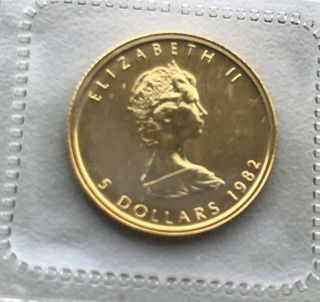 1982 Canada 1/10 Oz Gold Maple Leaf Bu