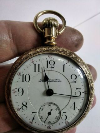 Fancy Gold Plated,  Waltham,  Appleton Tracy 18s,  17j,  O/faced P/watch,  Fwo
