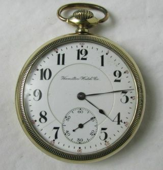 1904 Hamilton 942 16 Size 21 Jewel Lever Set Railroad Pocket Watch Running