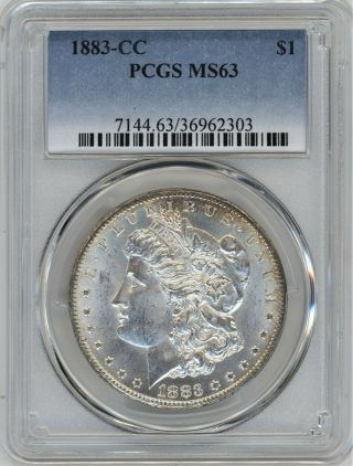 1883 - Cc Pcgs Ms - 63 Morgan Silver Dollar Blast White Throughout 1c Start