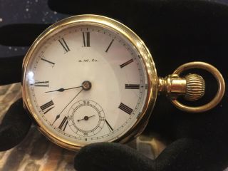 1886 Waltham Pocket Watch Gold Filled Case 18s 7j Model 1877 Grade Sterling Runs