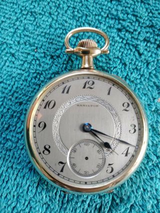 Hamilton Pocket Watch 17 Jewel Grade 956 Size 16 Case 25 Year Guarantee