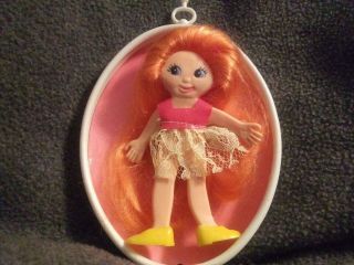 Vintage Ideal Flatsy Doll Red Hair Blue Eyes Pink Dress