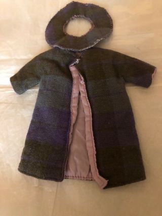 Vintage Doll Wool Plaid Coat And Hat From 1950’s For Jill Jan Tressy Miss Revlon