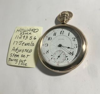 1912 E Howard 17j Pocket Watch Running 53mm